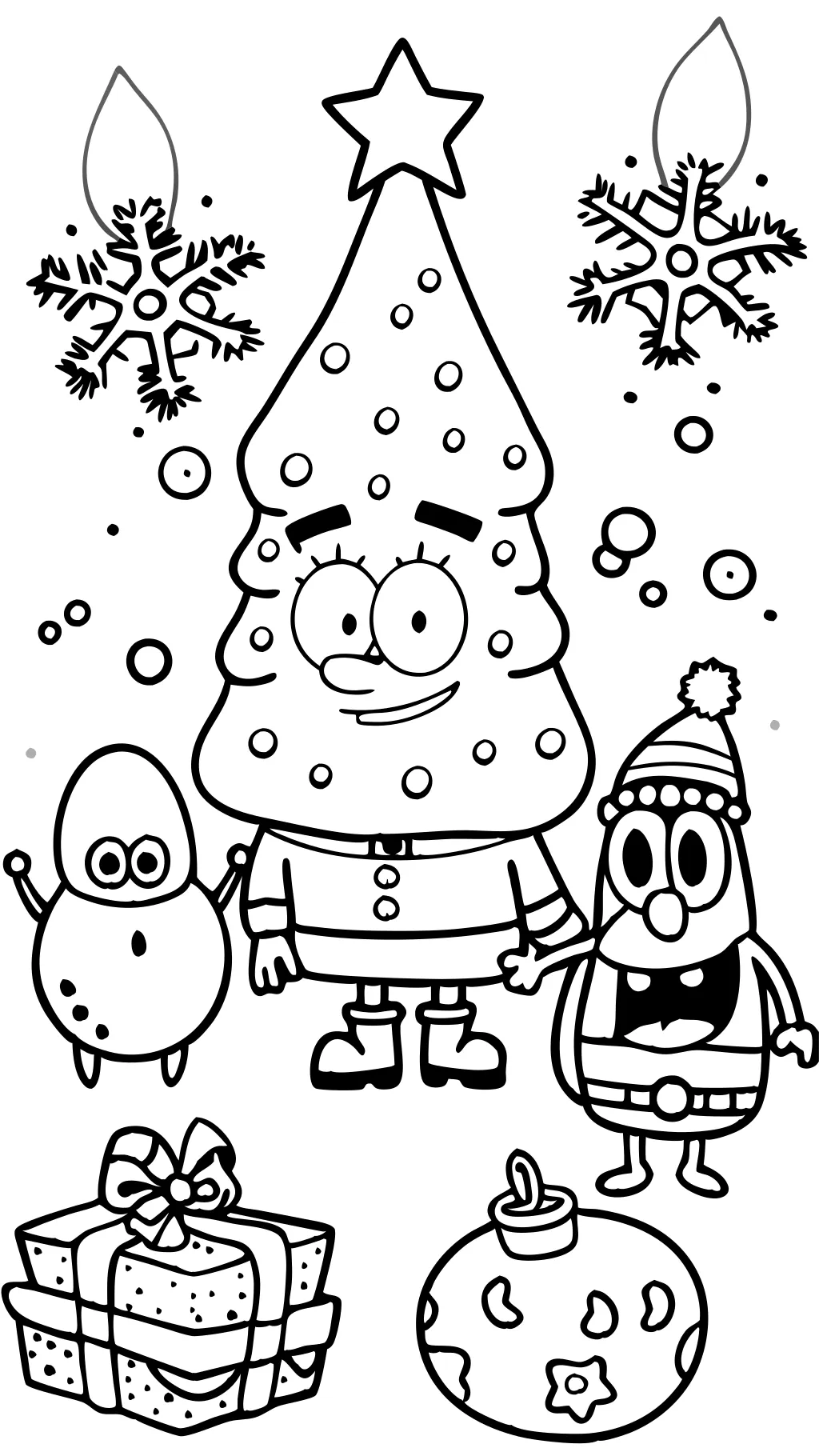 Bob Esponja para colorear de Navidad